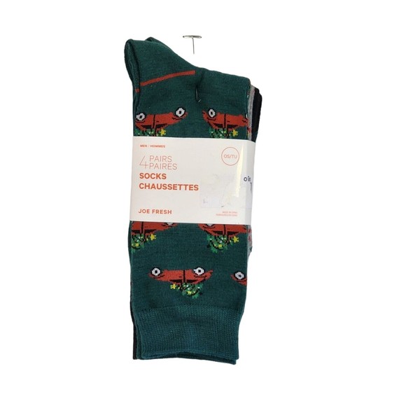 Joe Fresh Underwear & Socks Christmas Crew Socks Mens 4 Pack Joe Fresh Assorted Patterns